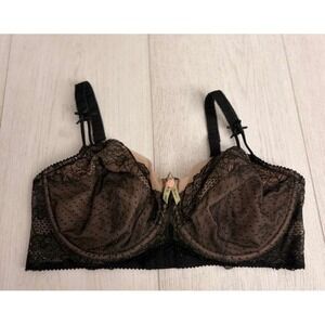 Fayreform F75-5049 Vitality Unlined Lace 3 Part Full Cup UW Bra Sz 38DD Black